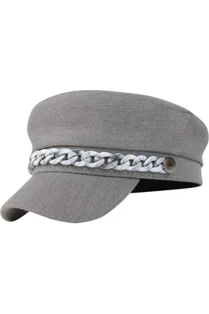 iSWEVEN Unisex Grey Cotton Ascot Cap