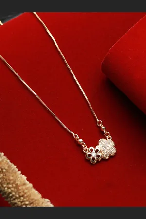 Priyaasi Floral American Diamond Gold Plated Necklace