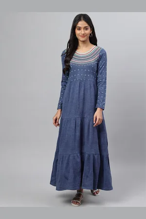 AURELIA Blue Empire Maxi Dress