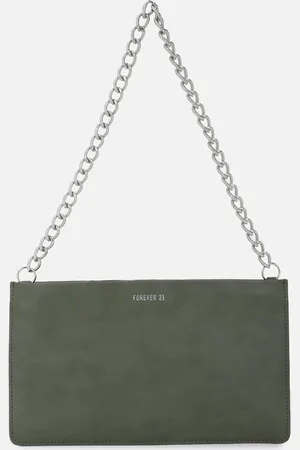 Forever 21 Olive Green PU Structured Handheld Bag