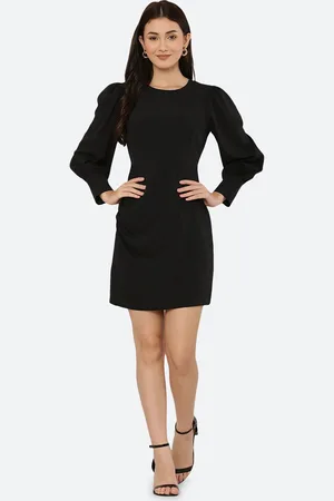 RAASSIO Black Crepe Sheath Dress