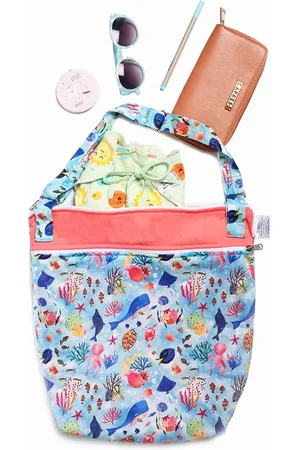 SuperBottoms Kids Blue & Pink Printed Waterproof Tote Diaper Bag