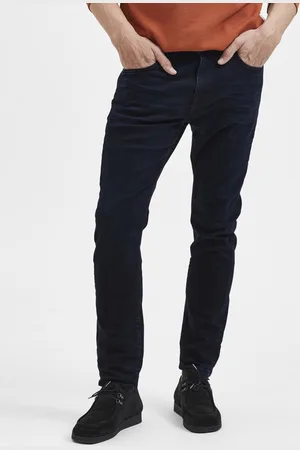 SELECTED Men Blue Slim Fit Low Distress Denim Jeans