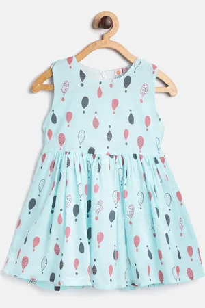 Kids On Board Blue Printed Fit & Flare Dress