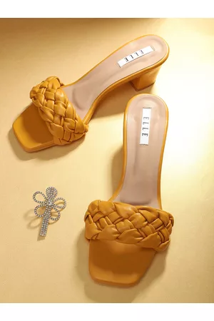 Elle Yellow Block Sandals