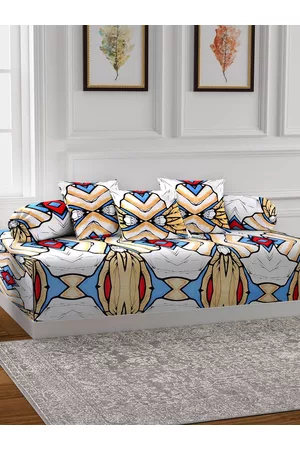 Arrabi Set of 6 Multicoloured Cotton Blend Diwan Set