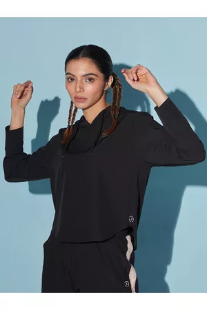 KICA Women Charcoal Lightweight Crop Outdoor Sporty Jacket