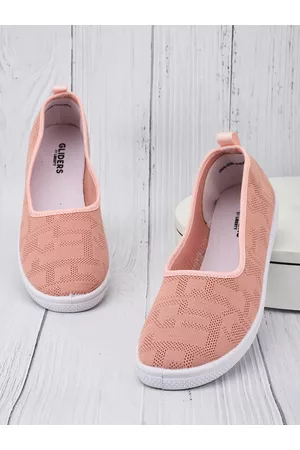 Liberty Women Peach-Coloured Slip-On Sneakers