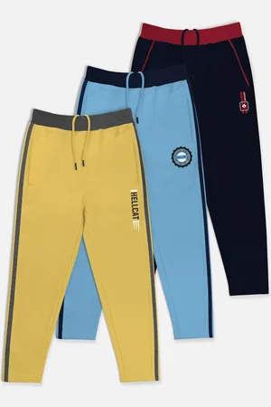 HELLCAT Boys Set Of 3 Graphic Printed Pure Cotton Track Pants