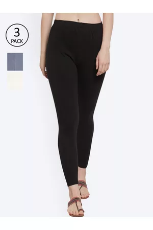 GRACIT Women Pack of 3 Solid Ankle-Length Leggings
