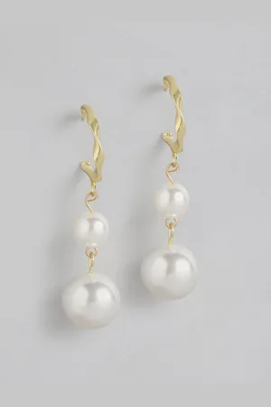 20Dresses White Circular Drop Earrings