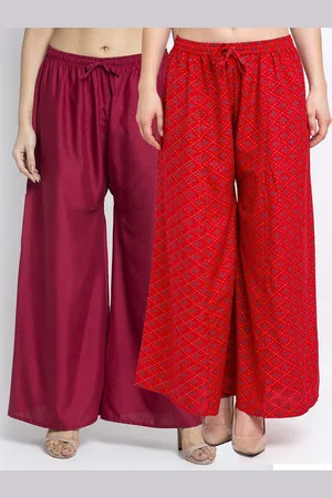 Jinfo Women Set Of 2 Printed Flared Fit Palazzo