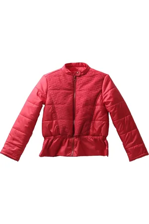 UNDER FOURTEEN ONLY Girls Red Checked Padded Jacket