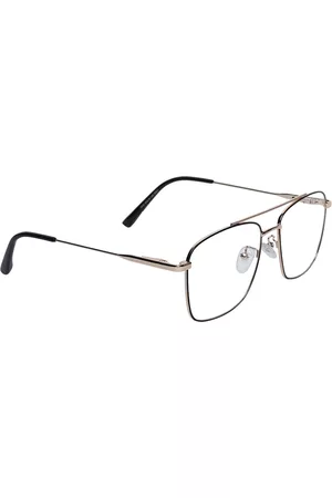 Peter Jones Eyewear Unisex Black & Gold-Toned Full Rim Square Blue Light Blocking Glasses