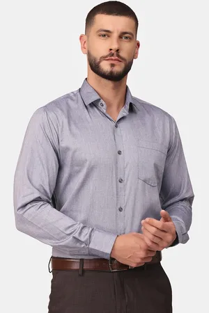 Copperline Men Navy Blue Comfort Slim Fit Formal Shirt
