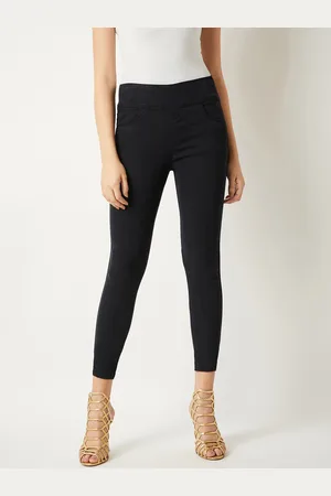 Miss Chase Black Skinny Fit Cropped Jeggings