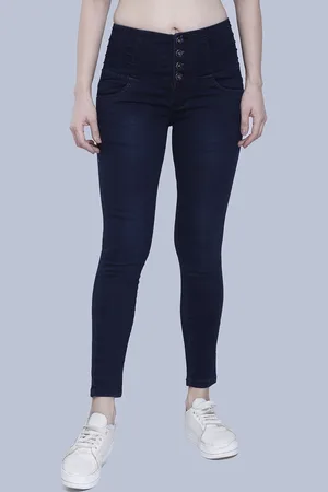 FCK-3 Women Navy Blue Hottie High-Rise Embroidered Stretchable Jeans