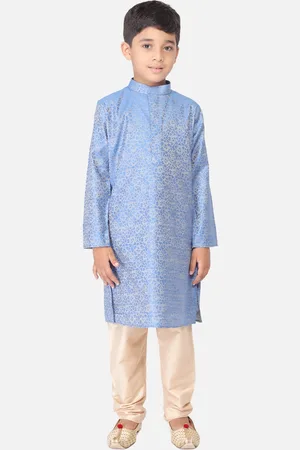 TABARD Boys Blue Dupion Silk Kurta