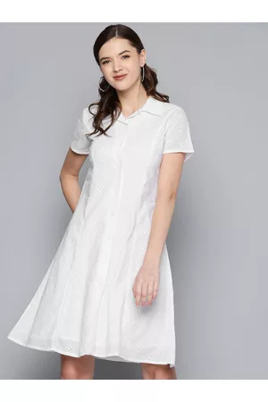 Buy White Schiffli T-Shirt for Women Online