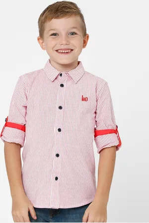 KATE & OSCAR Boys Standard Striped Cotton Casual Shirt