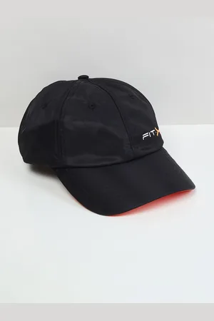 Max Collection Men Black & White Solid Baseball Cap