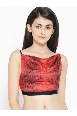 Erotissch Women Red Animal Printed Bralette Top
