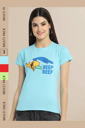 Fabflee Women Pack of 3 Printed Cotton T-shirt