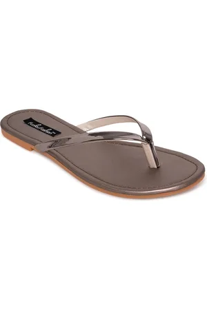 Funku Fashion Women Grey Open Toe Flats with Buckles