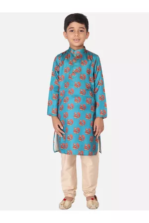 TABARD Boys Blue Ethnic Motifs Kurta