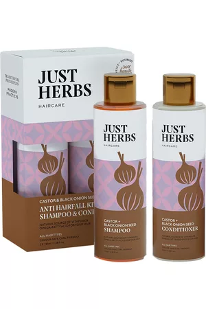 Just Herbs Set of Castor & Black Onion Seed Shampoo & Conditioner - 100 ml Each