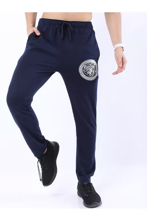 Highlander Men Navy Blue Regular Fit Printed Track Pants