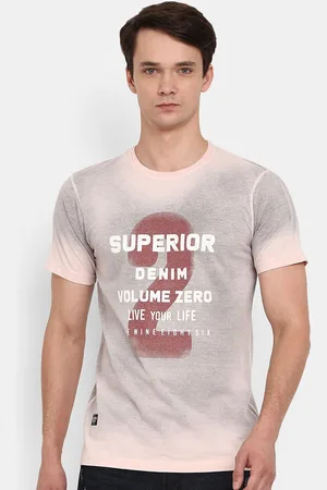 V-Mart Men Pink Sports Printed Applique Slim Fit T-shirt