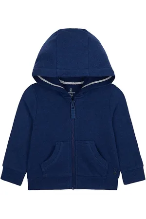 Mothercare Boys Navy Blue Solid Pure Cotton Hooded Sweatshirt