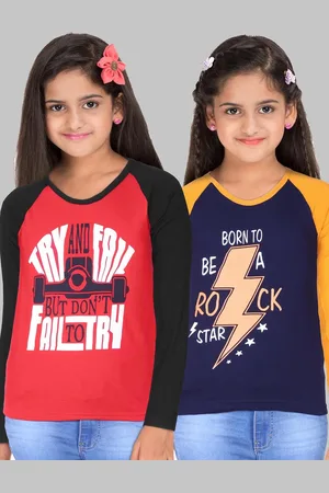 Fleximaa Kids Pack of 2 Red & Black Printed T-shirts