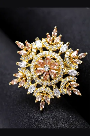 Bhana Fashion Gold-Plated AD-Studded Handcrafted Finger Ring