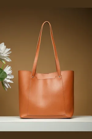 Legal Bribe Tan Solid Structured Tote Bag