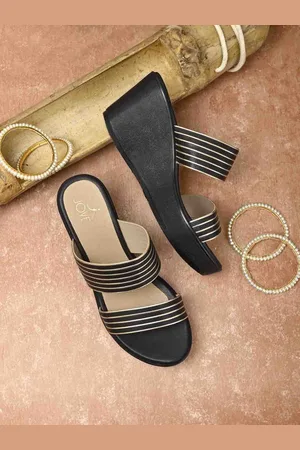 Jove Striped Flatform Sandals Heels