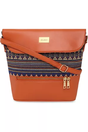 KLEIO Women Multicoloured Jacquard & PU Coated Sling Bag