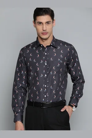 DENNISON Men Navy Blue Smart Slim Fit Conversational Printed Formal Shirt