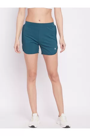 ATHLISIS Women Teal Training or Gym Sports Shorts with e-Dry Technology Technology