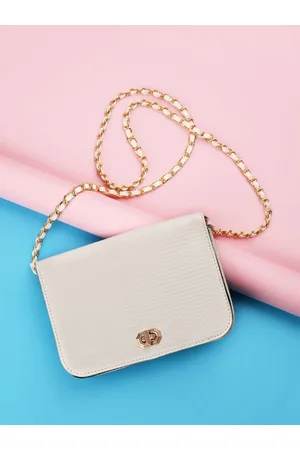 Accessorize London Women Faux Leather Woven Chain Evie Sling Bag