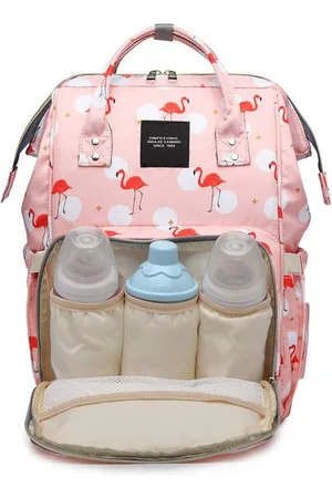 House Of Quirk Women Pink Flamingo Print Diaper Bags