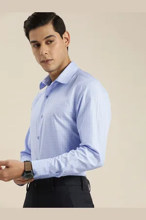Invictus Men Blue Slim Fit Estilo Collection Checked Formal Pure Cotton Shirt