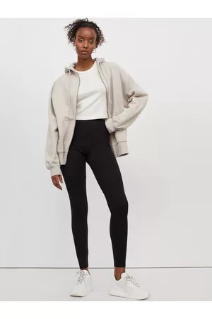 H&M Women Black Cotton Jersey Leggings