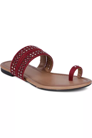 Bata Women Red One Toe Flats