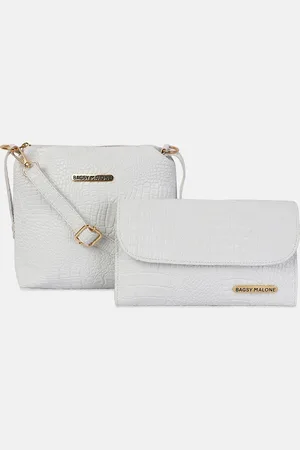 Bagsy Malone White Textured PU Swagger Sling Bag