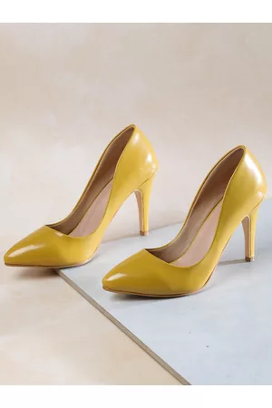 SHEZONE Mustard Stiletto Pumps
