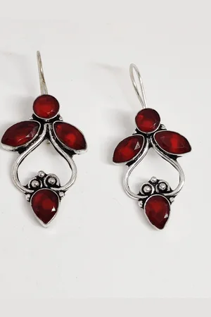 EL REGALO Red Contemporary Drop Earrings