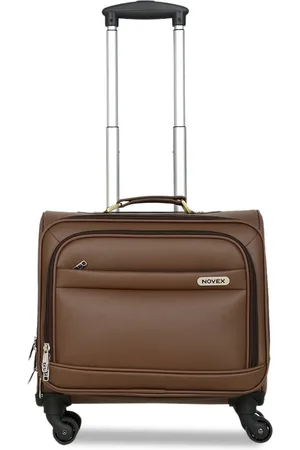 Novex Brown Solid Soft-Sided Cabin Trolley Suitcase