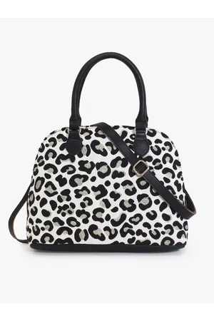 Anekaant Off White Animal Printed Oversized Shopper Handheld Bag with Cut Work